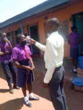 Pizz pupils having temperature checks on entry