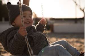 boy on a swing