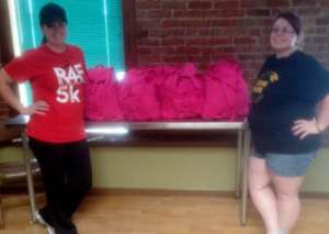 Donation of Pink Restart Backpacks