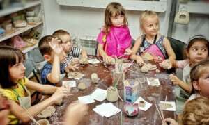 In the pottery studio