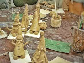 In the pottery studio