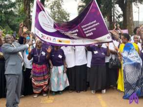 Flagging off the Grandmothers' Gathering March