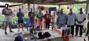 Parents receive some  care materials