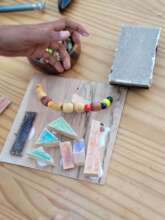 A student's unique version of Giraffe Craft Kit