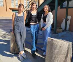 Steffi, project lead, with interns Leticia & Riley