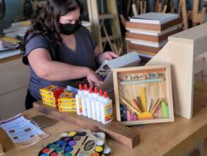 Samantha preparing Sunset Craft Kits