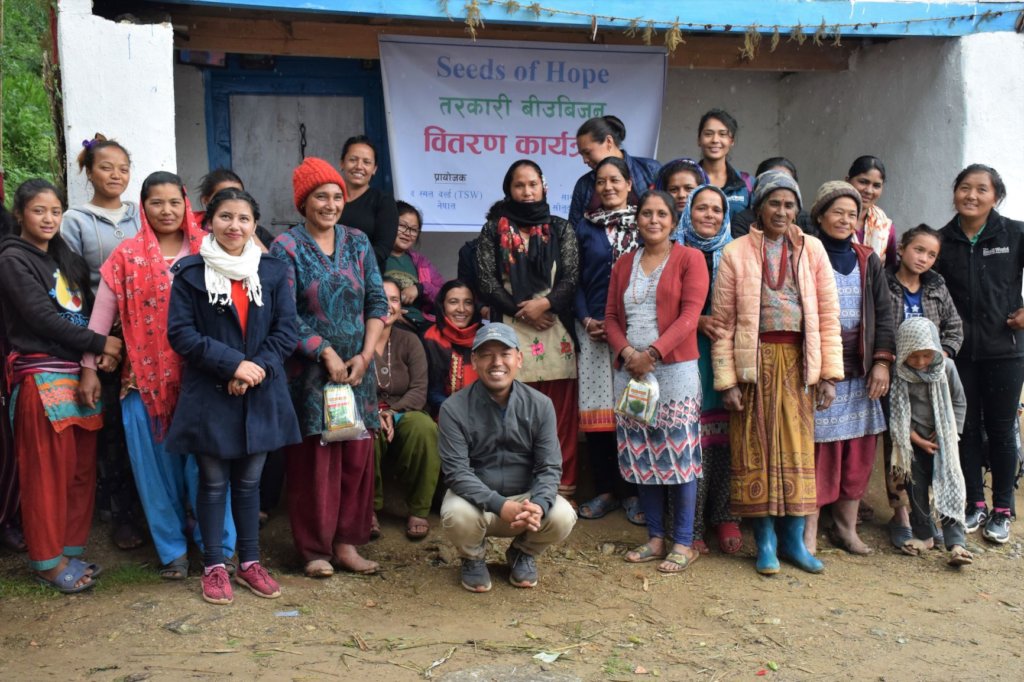 Receiving Seeds by women group