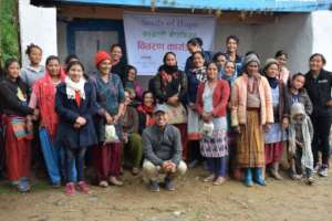 Receiving Seeds by women group