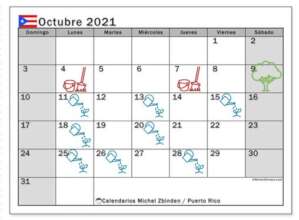 October 2021 Guanica Forest Project Calendar