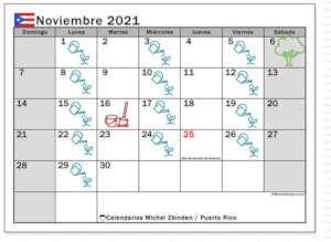 November 2021 Guanica Forest Activity Calendar