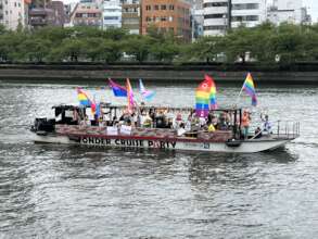 Waving rainbow flags!