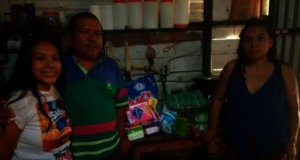 Montalvo Family with their food relief package