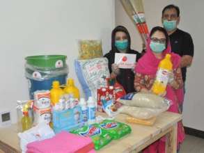 Hygiene and food items distributed by AAR staffs
