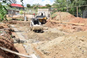 Foundation being dug