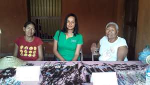 Qom artisan wiht Fundacion Paraguaya staff