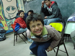 Braiton during a recycling workshop