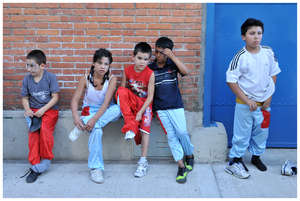 The kids waiting for the end year show