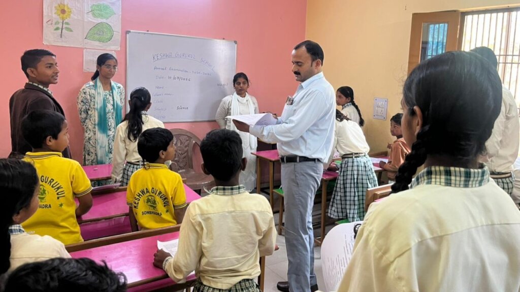 Class inspection by headmaster Mr. Singh