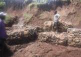 Gabion box dam filling