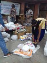 Girl Leaders leading ration disturbution