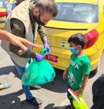 Street kid gets food, hygiene packages