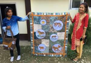 Kancham and Pooja contributed to this Tiger quilt