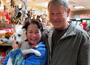 Lucy with her new family.