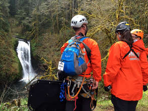 Rescuers making a plan