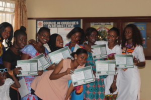 Students Showing their  Certificate of Completion