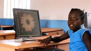 Adolpha in computer lab