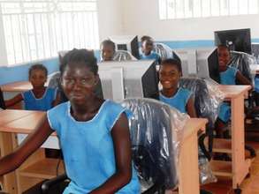 group of girls in lab