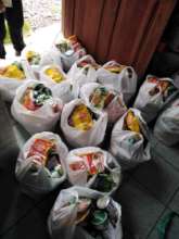 Food packages ready for distribution in Peru!