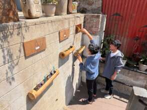 Brightening up the place with bamboo planters