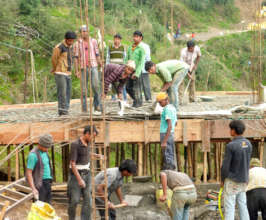 Putting in the building reinforcements