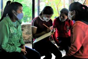 Promotors, all young village women, strategize