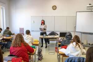 Mrs. Tasellari, high school English teacher