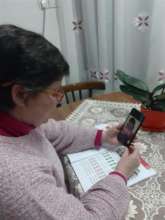 Mrs. Mihili teaching from home