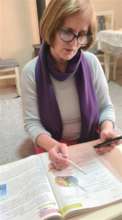 Mrs. Berberi teaching from home