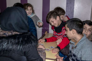 Children attending activities at the center