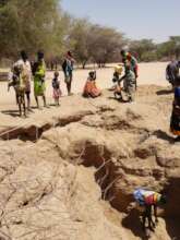 A dried up river is the only water for many miles