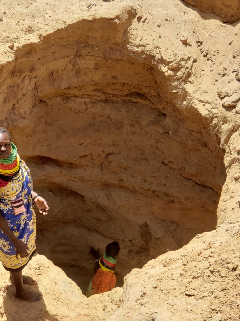 The women walk for hours to fetch the muddy water.