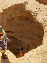 The women walk for hours to fetch the muddy water.