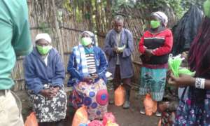 Some of our elderly recipients receiving hampers