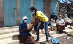 Elderly recipients of our food distribution progr