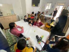 Preparing to create Pinwheels for Peace