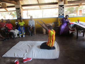 demonstrating yoga