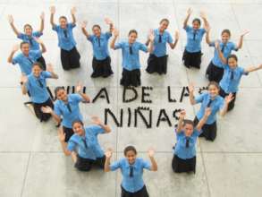 Happy school girls