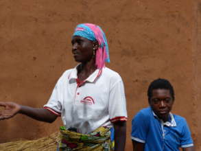 A caregiver engaging community members