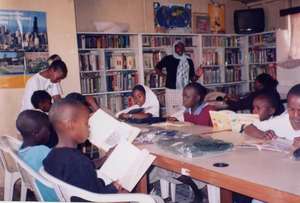 Children doing their homework at the Library
