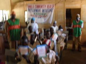 In class room with beneficiaries